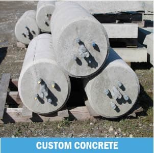 Custom concrete cylinders with exposed rebar