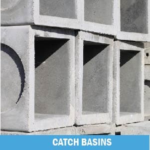 Stack of concrete catch basins