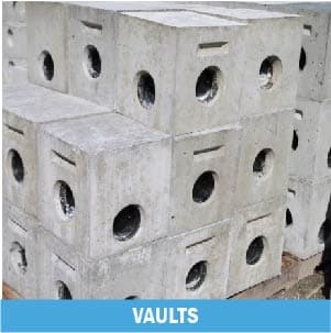 Stacked precast concrete vaults